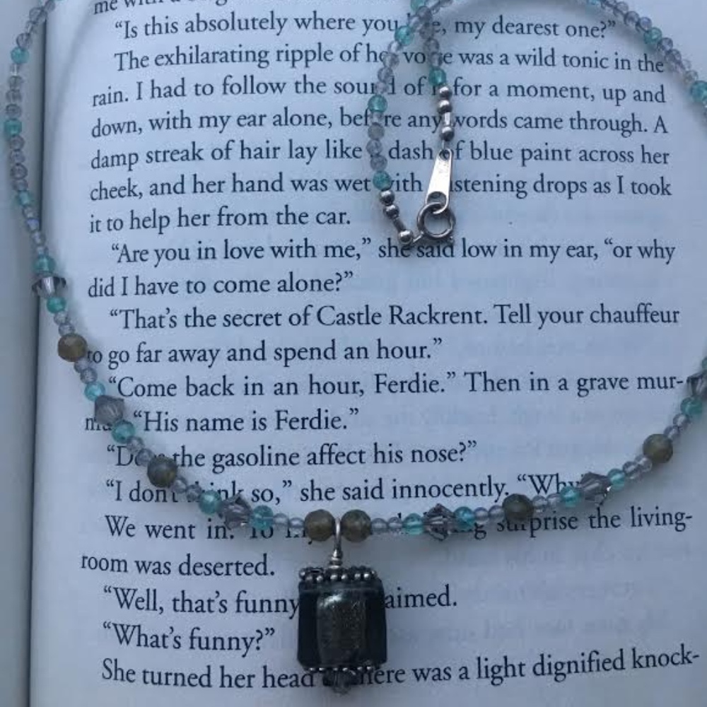 203: Labrodorite Venetian Glass Necklace